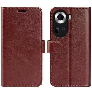 For OPPO Reno11 5G Global R64 Texture Horizontal Flip Leather Phone Case(Brown)