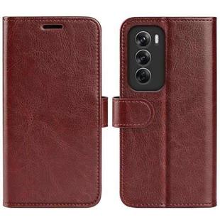 For OPPO Reno12 5G Global R64 Texture Horizontal Flip Leather Phone Case(Brown)