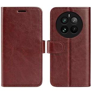 For Realme 12 Pro+ R64 Texture Horizontal Flip Leather Phone Case(Brown)