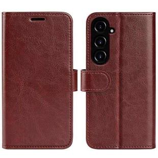 For Samsung Galaxy S23 FE 5G R64 Texture Horizontal Flip Leather Phone Case(Brown)