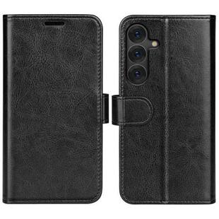 For Samsung Galaxy S25+ 5G R64 Texture Horizontal Flip Leather Phone Case(Black)