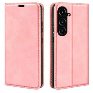 For Samsung Galaxy S23 FE 5G Retro-skin Magnetic Suction Leather Phone Case(Pink)