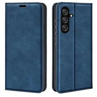 For For Samsung Galaxy M34 5G Retro-skin Magnetic Suction Leather Phone Case(Dark Blue)