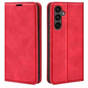For Samsung Galaxy A15 Retro-skin Magnetic Suction Leather Phone Case(Red)