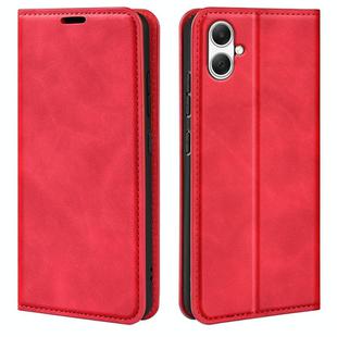 For Samsung Galaxy A05s Retro-skin Magnetic Suction Leather Phone Case(Red)