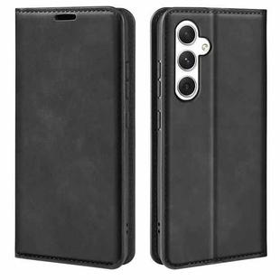 For Samsung Galaxy S24 5G Retro-skin Magnetic Suction Leather Phone Case(Black)