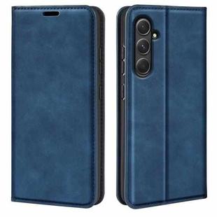 For Samsung Galaxy A55 Retro-skin Magnetic Suction Leather Phone Case(Dark Blue)