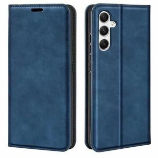 For Samsung Galaxy A35 Retro-skin Magnetic Suction Leather Phone Case(Dark Blue)