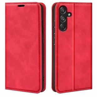 For Samsung Galaxy M55 5G Retro-skin Magnetic Suction Leather Phone Case(Red)