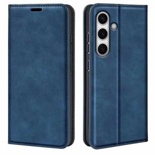 For Samsung Galaxy S24 FE 5G Retro-skin Magnetic Suction Leather Phone Case(Dark Blue)