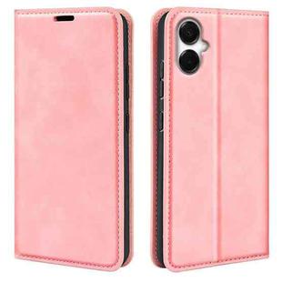 For Samsung Galaxy A06 5G Retro-skin Magnetic Suction Leather Phone Case(Pink)