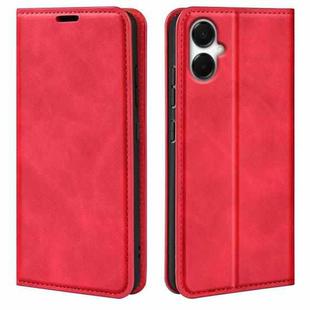 For Samsung Galaxy A06 5G Retro-skin Magnetic Suction Leather Phone Case(Red)