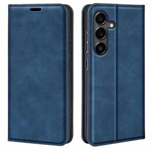 For Samsung Galaxy S25 FE 5G Retro-skin Magnetic Suction Leather Phone Case(Dark Blue)