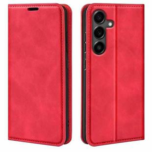 For Samsung Galaxy S25 FE 5G Retro-skin Magnetic Suction Leather Phone Case(Red)