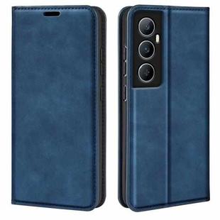For Realme C65 4G Retro-skin Magnetic Suction Leather Phone Case(Dark Blue)