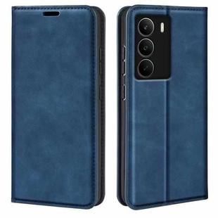 For Realme C71 4G Retro-skin Magnetic Suction Leather Phone Case(Dark Blue)