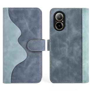 For Realme C67 4G Stitching Horizontal Flip Leather Phone Case(Blue)