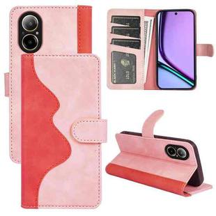 For Realme C67 4G Stitching Horizontal Flip Leather Phone Case(Red)