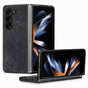 For Samsung Galaxy Z Fold5 Geometric Leather Back Cover Phone Case(Black)
