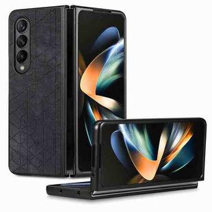 For Samsung Galaxy Z Fold4 Geometric Leather Back Cover Phone Case(Black)