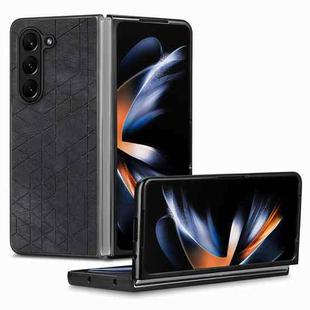 For Samsung Galaxy Z Fold6 Geometric Leather Back Cover Phone Case(Black)