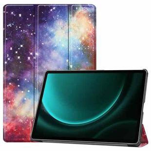 For Samsung Galaxy Tab S9 FE+ 12.4 JUNSUNMAY Custer Painted 3-Fold Stand Leather Smart Tablet Case(Galaxy)