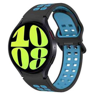 For Samsung Galaxy Watch 6 40mm Two-Color Breathable Silicone Watch Band(Black + Blue)