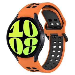 For Samsung Galaxy Watch 6 40mm Two-Color Breathable Silicone Watch Band(Orange + Black)