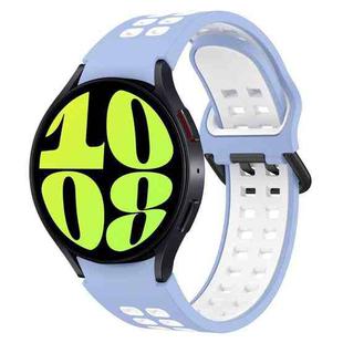 For Samsung Galaxy Watch 6 40mm Two-Color Breathable Silicone Watch Band(Light Blue + White)