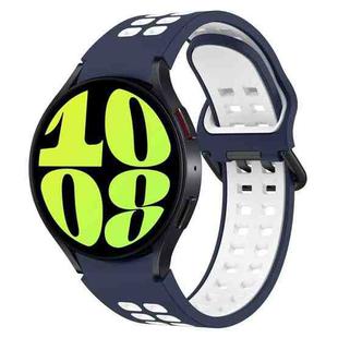 For Samsung Galaxy Watch 6 40mm Two-Color Breathable Silicone Watch Band(Midnight Blue + White)