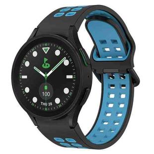 For Samsung Galaxy watch 5 Pro Golf Edition Two-Color Breathable Silicone Watch Band(Black + Blue)