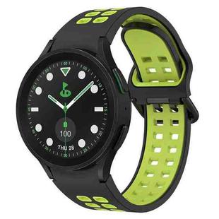 For Samsung Galaxy watch 5 Pro Golf Edition Two-Color Breathable Silicone Watch Band(Black + Green)