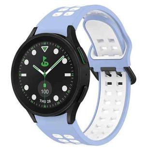 For Samsung Galaxy watch 5 Pro Golf Edition Two-Color Breathable Silicone Watch Band(Light Blue + White)