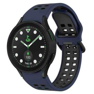 For Samsung Galaxy watch 5 Pro Golf Edition Two-Color Breathable Silicone Watch Band(Midnight Blue + Black)