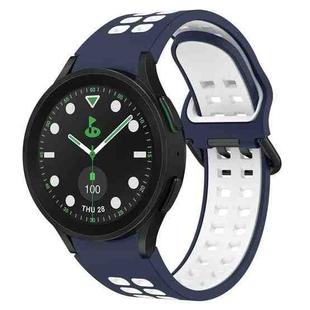 For Samsung Galaxy watch 5 Pro Golf Edition Two-Color Breathable Silicone Watch Band(Midnight Blue + White)