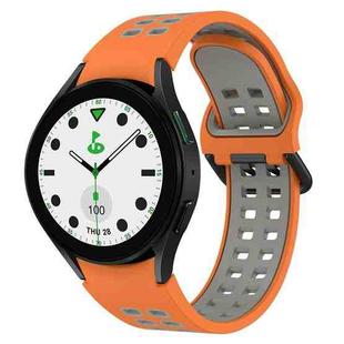 For Samsung Galaxy watch 5 Golf Edition Two-Color Breathable Silicone Watch Band(Orange + Gray)