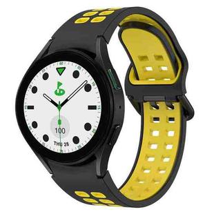 For Samsung Galaxy watch 5 Golf Edition Two-Color Breathable Silicone Watch Band(Black + Yellow)