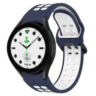 For Samsung Galaxy watch 5 Golf Edition Two-Color Breathable Silicone Watch Band(Midnight Blue + White)