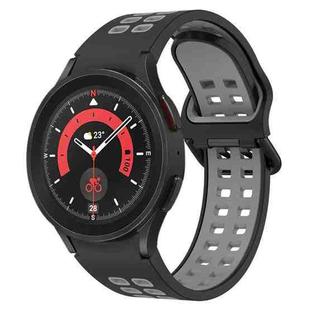 For Samsung Galaxy Watch 5 Pro  45mm Two-Color Breathable Silicone Watch Band(Black + Gray)