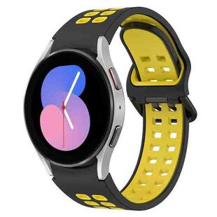 For Samsung Galaxy Watch 5  40mm Two-Color Breathable Silicone Watch Band(Black + Yellow)