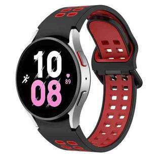 For Samsung Galaxy Watch 5  44mm Two-Color Breathable Silicone Watch Band(Black + Red)