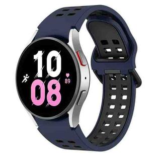 For Samsung Galaxy Watch 5  44mm Two-Color Breathable Silicone Watch Band(Midnight Blue + Black)