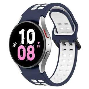 For Samsung Galaxy Watch 5  44mm Two-Color Breathable Silicone Watch Band(Midnight Blue + White)