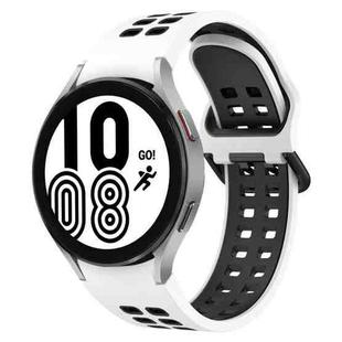For Samsung Galaxy Watch 4 44mm Two-Color Breathable Silicone Watch Band(White + Black)