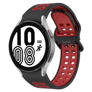 For Samsung Galaxy Watch 4 44mm Two-Color Breathable Silicone Watch Band(Black + Red)