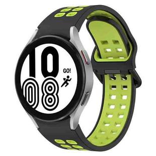 For Samsung Galaxy Watch 4 44mm Two-Color Breathable Silicone Watch Band(Black + Green)