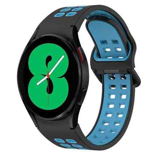 For Samsung Galaxy Watch 4 40mm Two-Color Breathable Silicone Watch Band(Black + Blue)