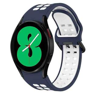 For Samsung Galaxy Watch 4 40mm Two-Color Breathable Silicone Watch Band(Midnight Blue + White)