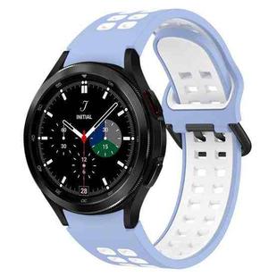 For Samsung  Galaxy Watch 4 Classic 46mm Two-Color Breathable Silicone Watch Band(Light Blue + White)