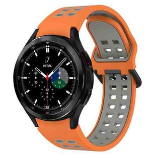 For Samsung  Galaxy Watch 4 Classic 42mm Two-Color Breathable Silicone Watch Band(Orange + Gray)